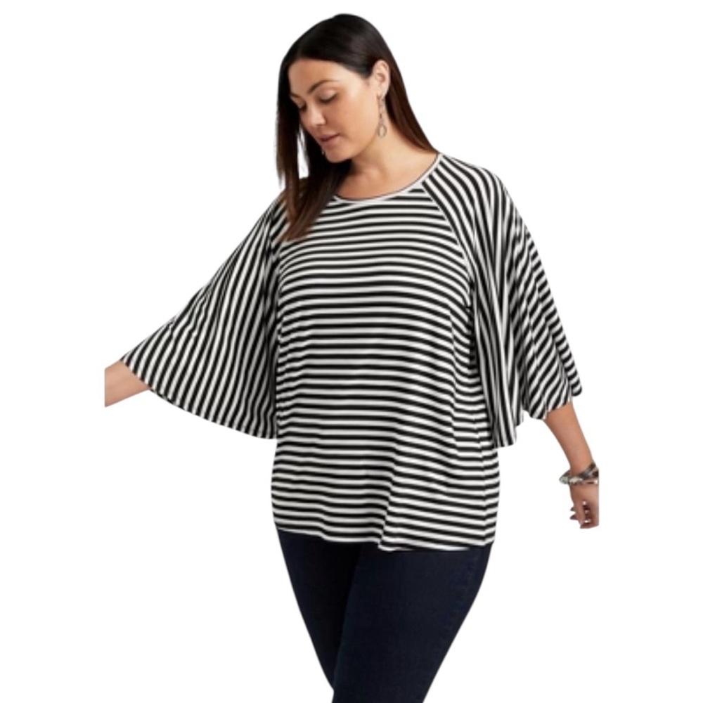 June +‎ Vie Flared Raglan Sleeve Breton Top.